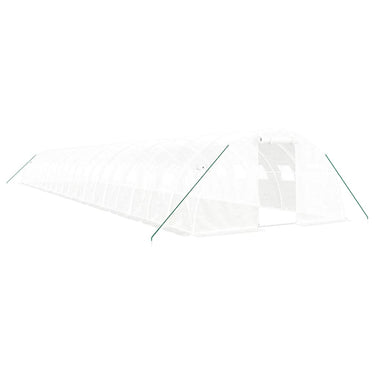 Gewächshaus mit Stahlrahmen Weiß 80 m² 20x4x2 m